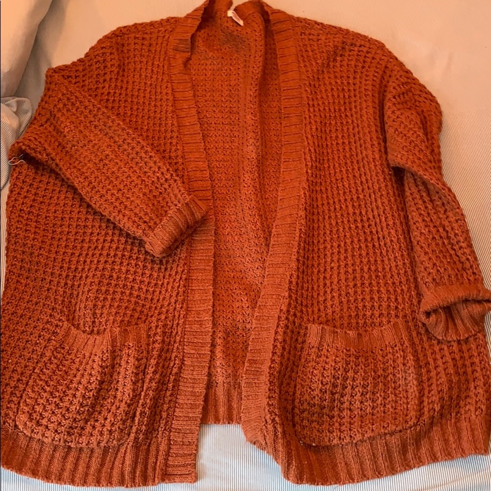 Oversized rust cardigan
